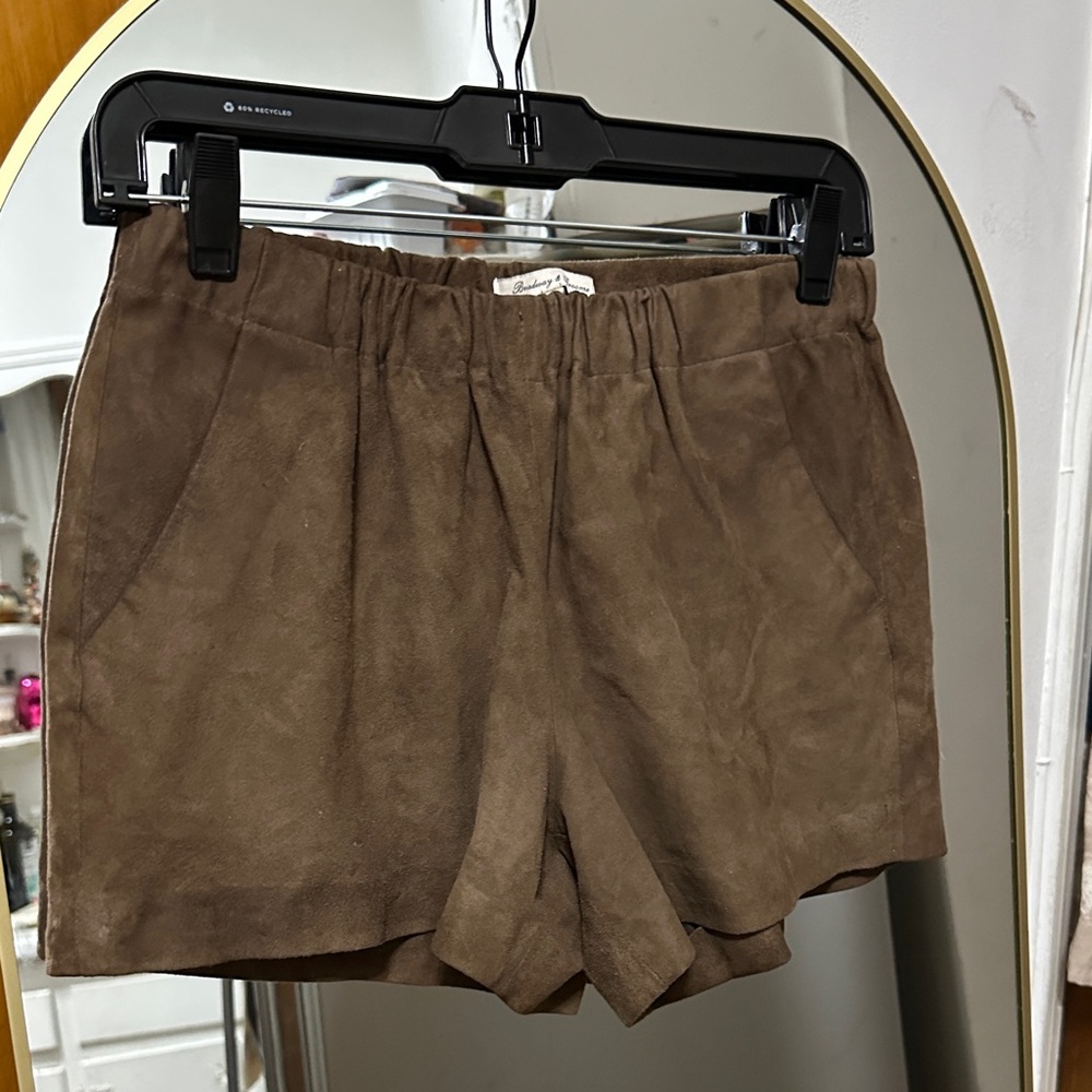 Broadway & Broome WomensBrown Genuine Leather Shorts